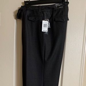 NWT Women's Pants Larry Levine Size 10 Flat Front Straight Leg Charcoal Gray